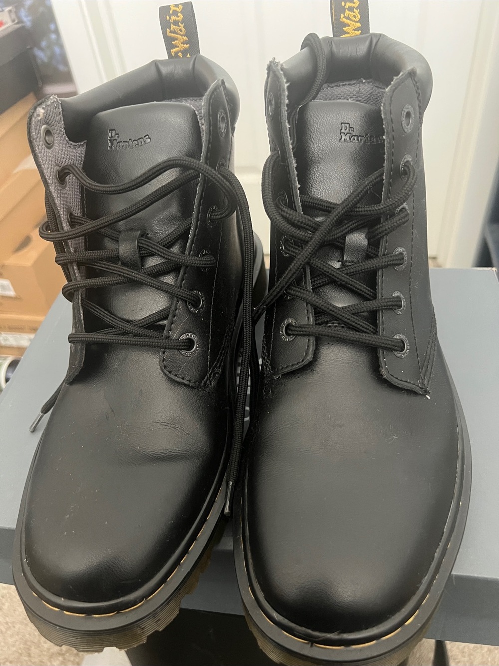 Dr. Martens Black Leather Lace-Up Work Boots